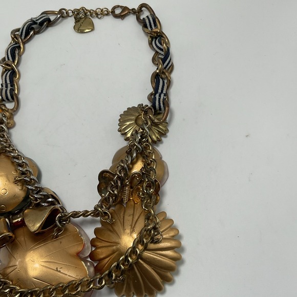 Betsey Johnson Yacht Club Lucite Flowers Rhinestone Necklace - Picture 15 of 15